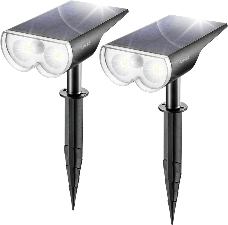 Linkind Starray Solar Spot Lights Outdoor with Motion Sensor, IP67 Waterproof Wireless 2-In-1 Solar Outdoor Lights, LED Solar Landscape Spotlights for Garden Yard Driveway Walkway, 2 Pack, Cold White Home & Garden > Lighting > Flood & Spot Lights Linkind 2 pack  