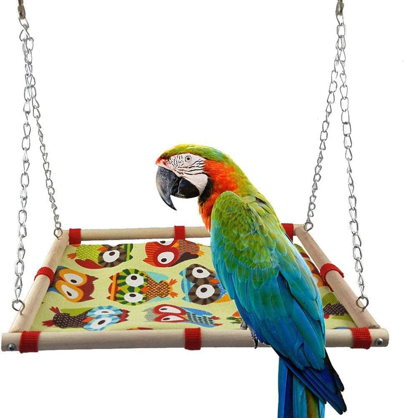 Litewood Bird Hammock Swing Toy Parrot Hanging Nest Wood Game Bed Canvas Creative Stand Perches Toys for Small Animals Parrot Parakeet Cockatiel Conure Cockatoo Cage Accessories Animals & Pet Supplies > Pet Supplies > Bird Supplies > Bird Cages & Stands Litewood   