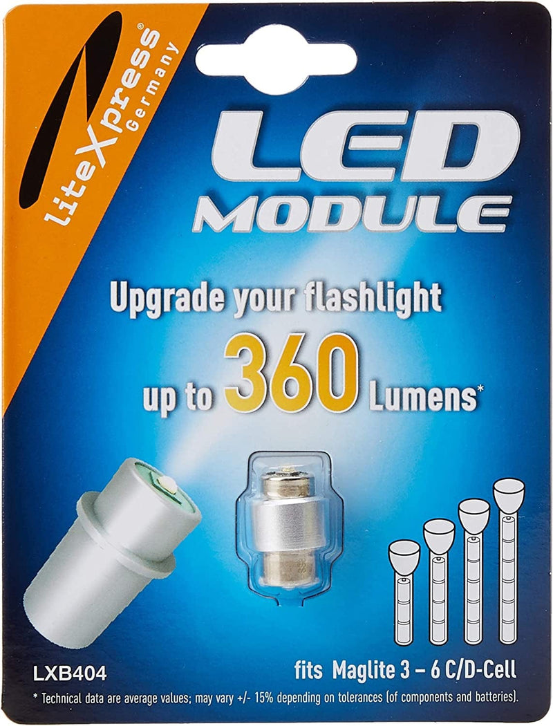 Litexpress LXB404 LED Upgrade Module, 360 Lumens for 3 - 6 C/D Cell Maglite Torches Hardware > Tools > Flashlights & Headlamps > Flashlights LiteXpress   