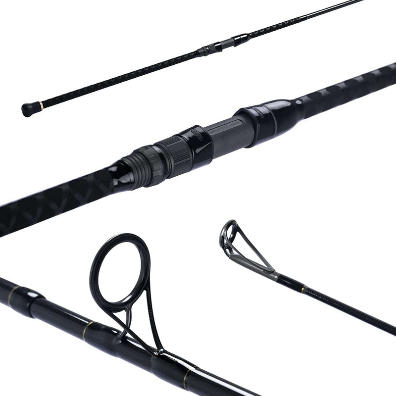 LITTMA Surf Spinning Rod with Fuji Ring Surf Rods Saltwater 12Ft 9Ft 10Ft 11Ft Graphite Surf Rod Surf Casting Rod Surf Fishing Rod Surf Rod Saltwater Surf Casting Rod Surf Rod Barra De Surf Surf Rod Sporting Goods > Outdoor Recreation > Fishing > Fishing Rods LITTMA Black two-piece 50/50 split 12' 
