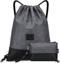 LIVACASA Drawstring Backpack Gym Drawstring Bag Sports for Men Women All Brick Red Splicing Home & Garden > Household Supplies > Storage & Organization LIVACASA Grey 2 Piece  
