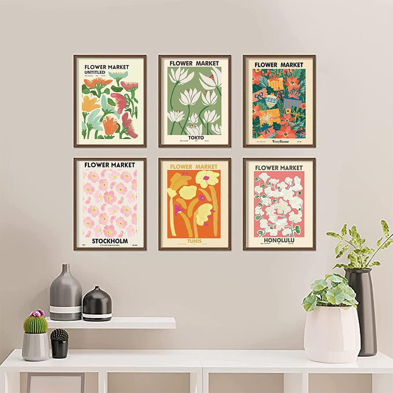 LIYAOLI Flower Market Poster Art Prints 8X10 Inch Set of 6 Unframed Matisse Botanical Plant Wall Prints for Bedroom Aesthetic Vintage Wall Art Y2K Posters for Living Room Office Decor Home & Garden > Decor > Artwork > Posters, Prints, & Visual Artwork LIYAOLI Flower 12x16'' 
