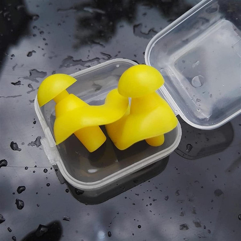 LJWXX Waterproof Earplugs 1 Pair Soft Ear Plugs Environmental Silicone Waterproof Dust-Proof Earplugs Diving Water Sports Swimming Accessories Easy to Use and Durable (Color : Black) Sporting Goods > Outdoor Recreation > Boating & Water Sports > Swimming LJWXX Yellow  
