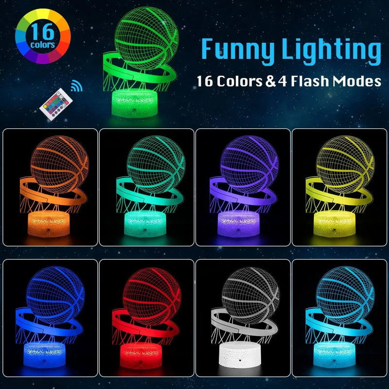Lmgy Basketball Night Light,3D Illusion Led Lamp , 16 Colors Dimmable with Remote Control Smart Touch, Best Christmas Birthday Gift for 3,4,5,6,7,8 Year Old Boy Girl Kids, Suitable for Basketball Fans Home & Garden > Lighting > Night Lights & Ambient Lighting Lmgy   