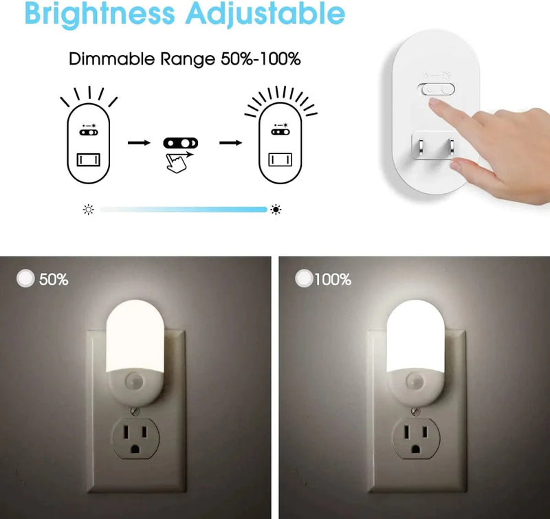 LOHAS Night Lights Plug into Wall [2 Pack], Auto Dusk to Dawn Sensor, 0.6W Dimmable LED Nightlights, Daylight White 5000K, 30/60Lm Small Night Light for Hallway, Kids, Adults, Bathroom, Stairs Home & Garden > Lighting > Night Lights & Ambient Lighting GK Lighting   