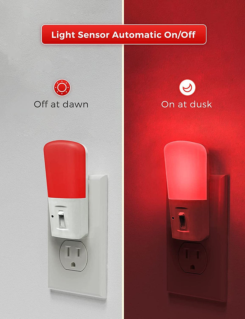 LOHAS Red Night Light Plug In, Dimmable Red Light LED Night Lights with Dusk to Dawn Sensor , Adjustable Brightness Red Light for Nursery Kids Room Hallway Kitchen,Christmas Gift 2 Pack Home & Garden > Lighting > Night Lights & Ambient Lighting GK Lighting   