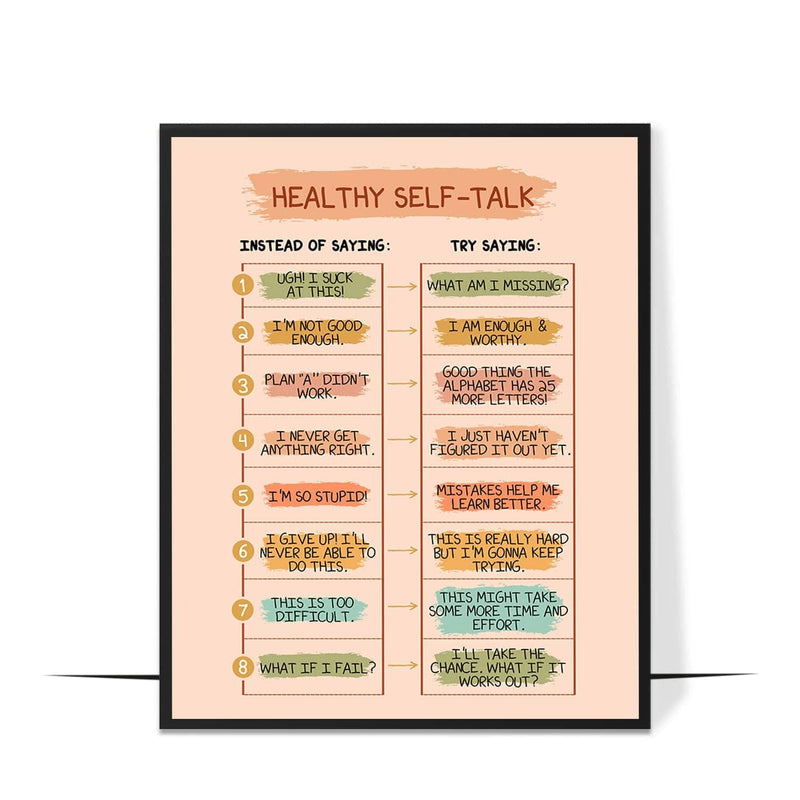 LOLUIS Mental Health Wall Decor, Classroom School Counselor Supplies Boho Educational Art Print, Wholeness Is Poster (8 X 10 Inch Unframed, 1.8 Wholeness Is) Home & Garden > Decor > Artwork > Posters, Prints, & Visual Artwork LOLUIS 2.2 Healthy Self-talk 8 x 10 Inch Unframed 