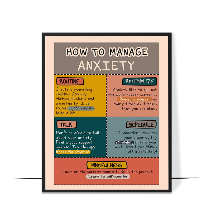 LOLUIS Mental Health Wall Decor, Classroom School Counselor Supplies Boho Educational Art Print, Wholeness Is Poster (8 X 10 Inch Unframed, 1.8 Wholeness Is) Home & Garden > Decor > Artwork > Posters, Prints, & Visual Artwork LOLUIS 1.3 How To Manage Anxiety 8 x 10 Inch Unframed 