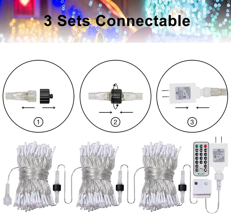 Lomotech Color Changing String Lights, 66Ft 200LED Fairy Lights 11 Modes White to Warm White String Lights, Connectable Waterproof Remote Control Lights for Christmas Decorations Home & Garden > Lighting > Light Ropes & Strings Ningbo Golden Power Electronic Co.,Ltd   