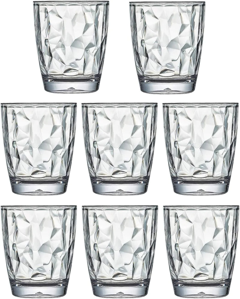 [Look like Glass] Unbreakable Drinking Glasses Tritan Plastic Tumblers Dishwasher Safe BPA Free Small Acrylic Juice Glasses for Kids Plastic Water Glasses (15 Oz 8 Pieces Clear) Home & Garden > Kitchen & Dining > Tableware > Drinkware VEILEDGEM 10 Oz 8 Pieces Clear  