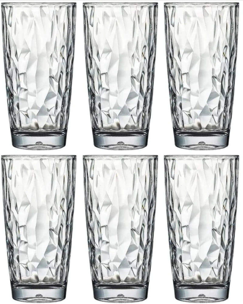[Look like Glass] Unbreakable Drinking Glasses Tritan Plastic Tumblers Dishwasher Safe BPA Free Small Acrylic Juice Glasses for Kids Plastic Water Glasses (15 Oz 8 Pieces Clear) Home & Garden > Kitchen & Dining > Tableware > Drinkware VEILEDGEM 15 Oz 6 Pieces Clear  