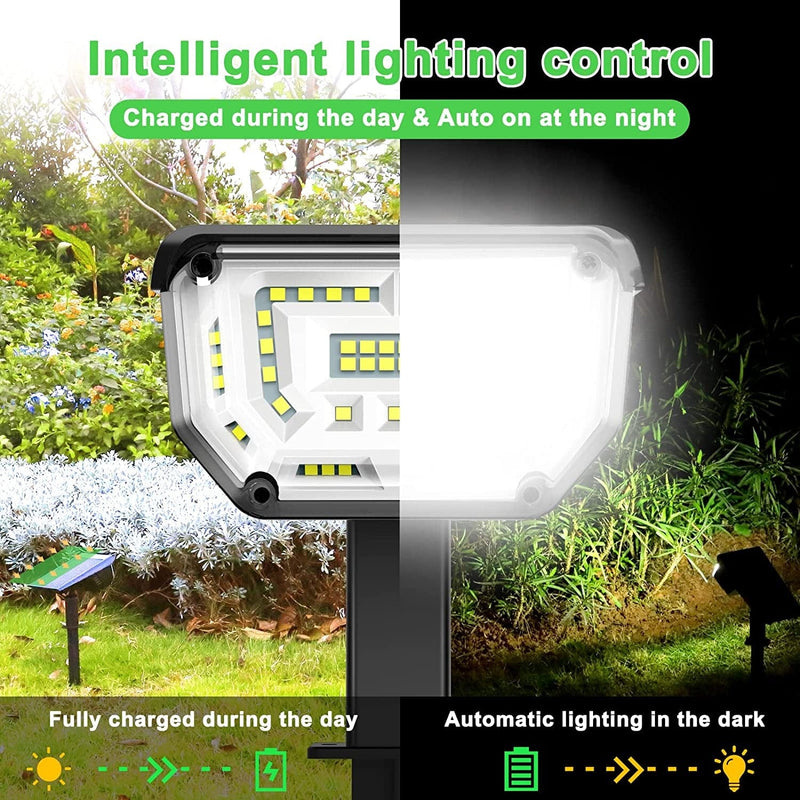 LOONHIM Solar Spot Lights Outdoor Garden IP65 Waterproof, 45 Leds USB & Solar Powered Landscape Lighting, 3 Modes Cool White Auto On/Off Solar Wall Light, Bright Spotlights for Yard Driveway, 2 Pack Home & Garden > Lighting > Flood & Spot Lights LOONHIM   