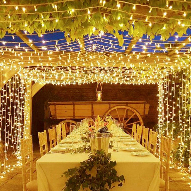 LORRYTE 148FT 400 LED String Lights Indoor Outdoor, Twinkle Lights Plug in Decor for Room Bedroom Wedding Tree -Clear Wire Warm White Home & Garden > Lighting > Light Ropes & Strings Zhongshan MLS Electronics Co., LTD.   
