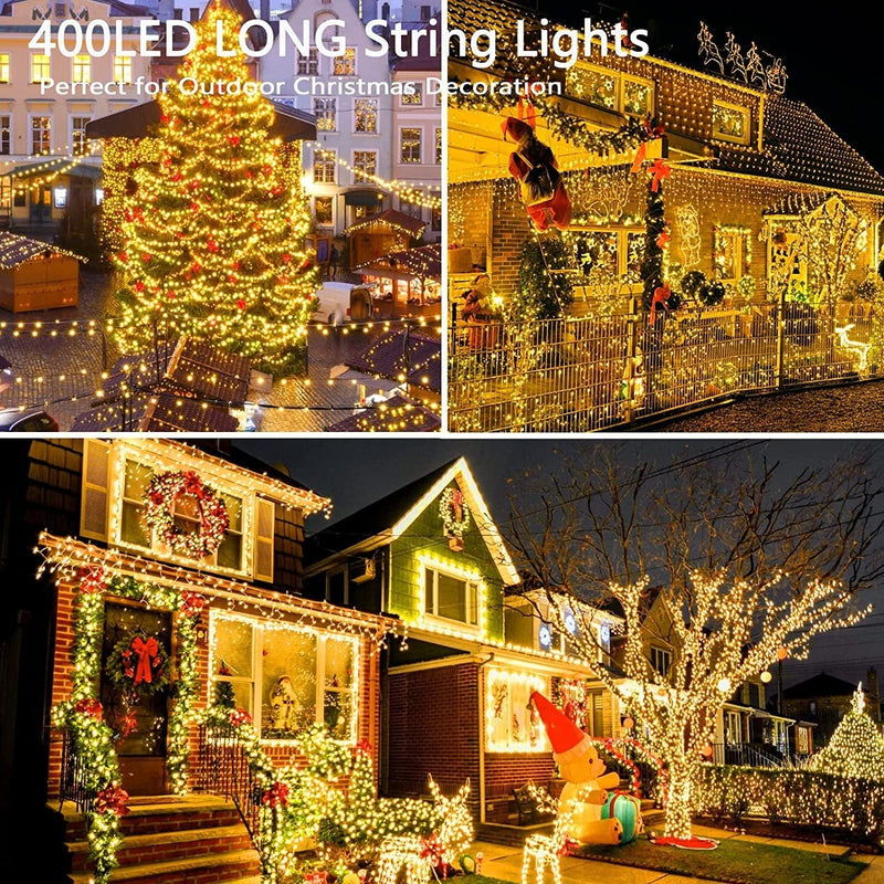 LORRYTE 148FT 400 LED String Lights Indoor Outdoor, Twinkle Lights Plug in Decor for Room Bedroom Wedding Tree -Clear Wire Warm White Home & Garden > Lighting > Light Ropes & Strings Zhongshan MLS Electronics Co., LTD.   