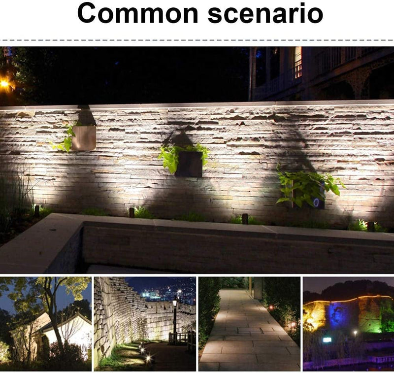 Lumina 4W LED Landscape Lighting Waterproof Landscape Lights Outdoor Low Voltage Spotlights for Walls Trees Flags Light with Warm White MR16 LED Bulb ABS Ground Stake Black SFL0104-BKLED6 (6PK) Home & Garden > Lighting > Flood & Spot Lights Lumina Lighting   