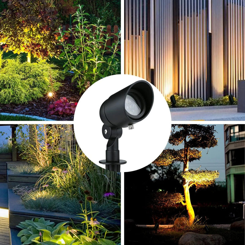 Lumina 4W LED Landscape Lighting Waterproof Landscape Lights Outdoor Low Voltage Spotlights for Walls Trees Flags Light with Warm White MR16 LED Bulb and ABS Ground Stake Black SFL0104-BKLED2 (2PK) Home & Garden > Lighting > Flood & Spot Lights Lumina Lighting Inc   