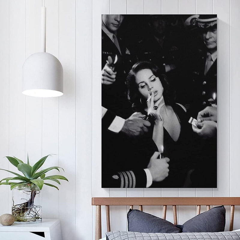 LUOWEI Lana Del Rey Poster Black and White Poster for Room Aesthetic Canvas Art Poster and Wall Art Picture Print Modern Family Bedroom Decor Posters (Unframe-Style-2, 12X18Inch(30X45Cm)) Home & Garden > Decor > Artwork > Posters, Prints, & Visual Artwork Luowei   