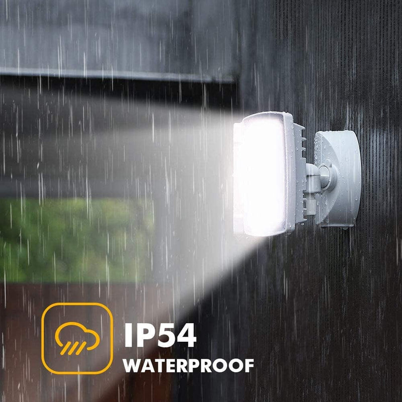LUTEC LED 3500 Lumen 32W 5000K Integrated Dual-Head Flood Light Outdoor Dusk to Dawn Waterproof Exterior Security Wall Light for Patio Garden Yard