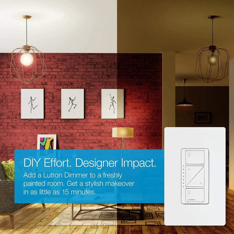 Lutron Caséta Wireless Smart Lighting Dimmer Switch for Wall and Ceiling Lights | PD-6WCL-WH | White Home & Garden > Lighting > Night Lights & Ambient Lighting Lutron   