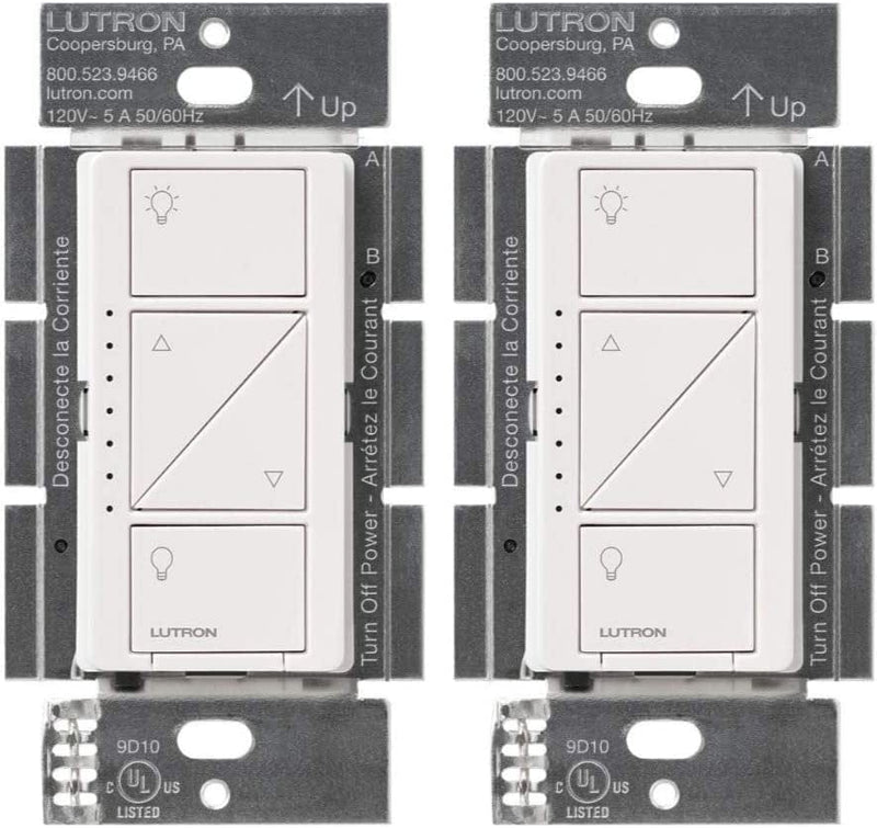 Lutron Caséta Wireless Smart Lighting Dimmer Switch for Wall and Ceiling Lights | PD-6WCL-WH | White Home & Garden > Lighting > Night Lights & Ambient Lighting Lutron White Smart Dimmer 2 Pack