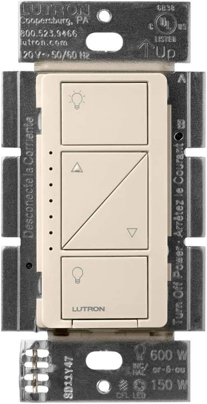 Lutron Caséta Wireless Smart Lighting Dimmer Switch for Wall and Ceiling Lights | PD-6WCL-WH | White Home & Garden > Lighting > Night Lights & Ambient Lighting Lutron Light Almond Smart Dimmer 1 Pack