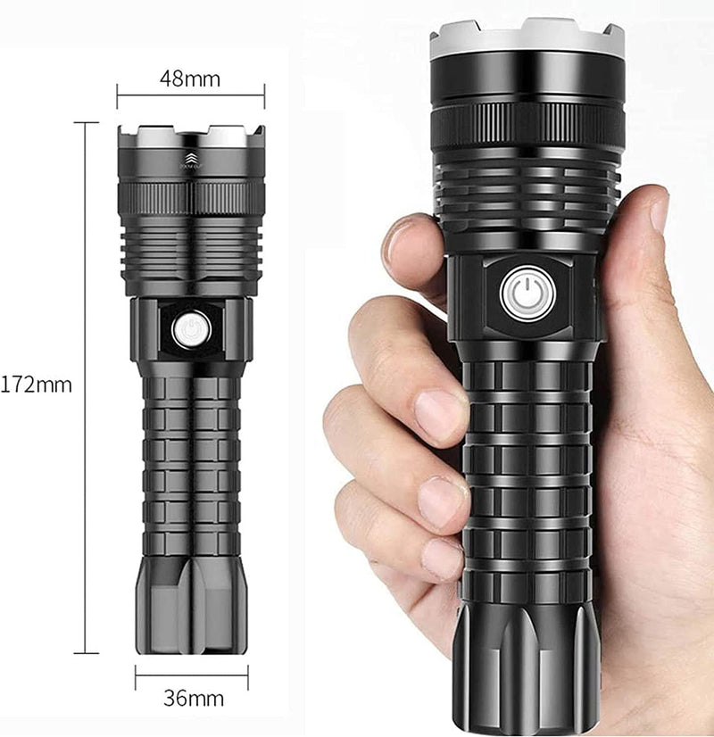 LUXNOVAQ 12000 Lumen XHP70 LED Flashlight, LED Torch Super Bright Rechargeable Zoomable 5 Modes Tactical Flashlight Waterproof Handheld Flashlight Torches for Outdoor Camping Fishing Hunting Hardware > Tools > Flashlights & Headlamps > Flashlights LUXNOVAQ   