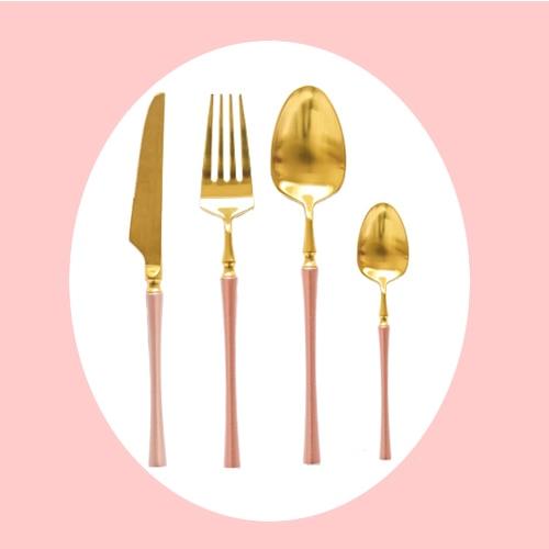 Luxury Sliver Cutlery Set Home & Garden > Kitchen & Dining > Tableware > Dinnerware KOL DEALS Pink gold 4 set  
