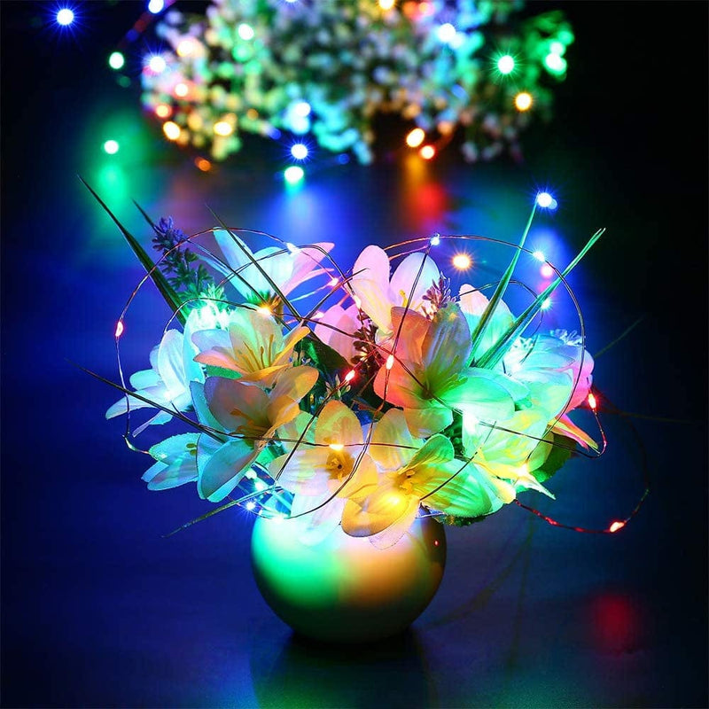 LYHOPE Pastel Fairy Lights, 12 Pack 7.2Ft Battery Operated String Lights 20 LED Ultra Thin Copper Wire Fairy Lights for DIY Home,Vase,Jar,Xmas,Easter,Holiday,Party Decoration(Six Color)