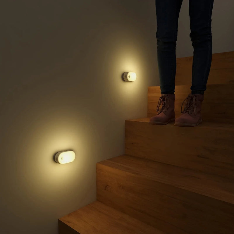 Lyridz Rechargeable Battery Night Light, Stick on Mini Motion Sensor Nightlight Warm White 1-20LM LED Light with Stepless Adjustable Brightness for Bedroom, Kitchen, Stairs, Hallway, 2-Pack Home & Garden > Lighting > Night Lights & Ambient Lighting Lyridz   