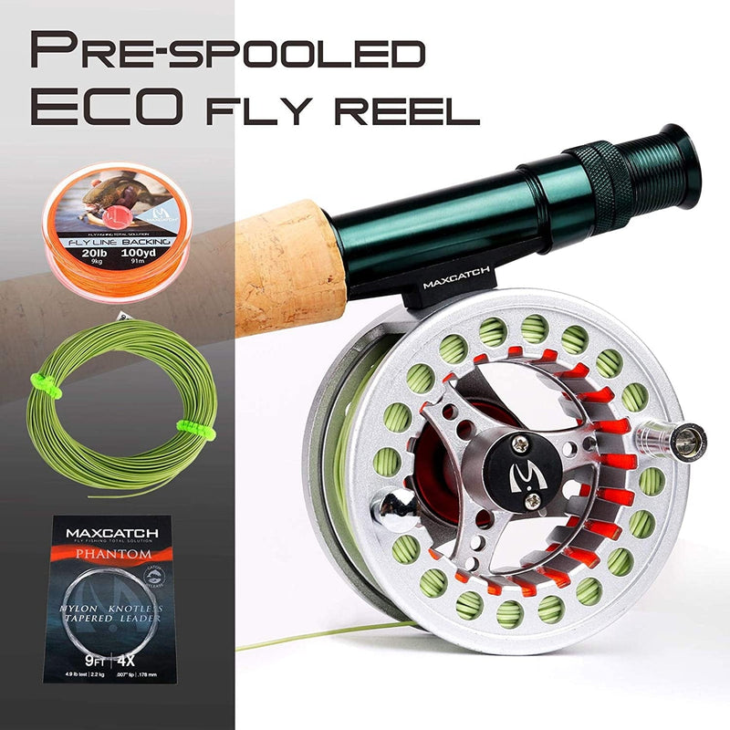 M MAXIMUMCATCH Maxcatch Extreme Fly Fishing Combo Kit 3/5/6/8 Weight, Starter Fly Rod and Reel Outfit, with a Protective Travel Case