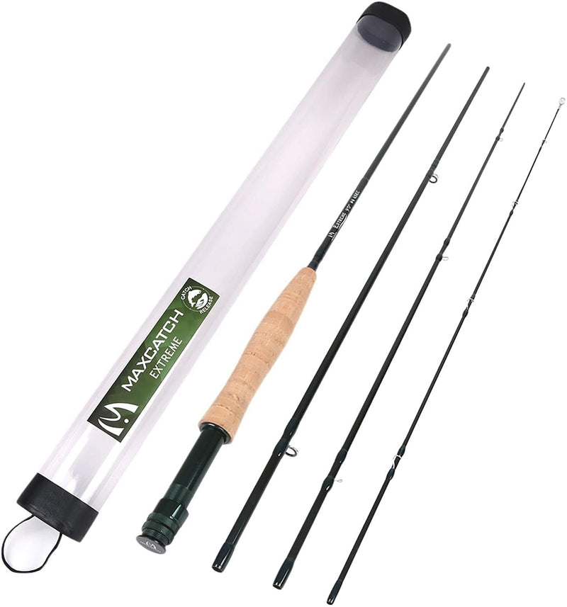 M MAXIMUMCATCH Maxcatch Extreme Graphite Fly Fishing Rod 4-Piece 9 Ft IM7 Carbon Blank, Hard Chromed Guides(3/4/5/6/7/8/10Wt) Sporting Goods > Outdoor Recreation > Fishing > Fishing Rods Maxcatch Extreme Rod 9ft 10weight 4sec 