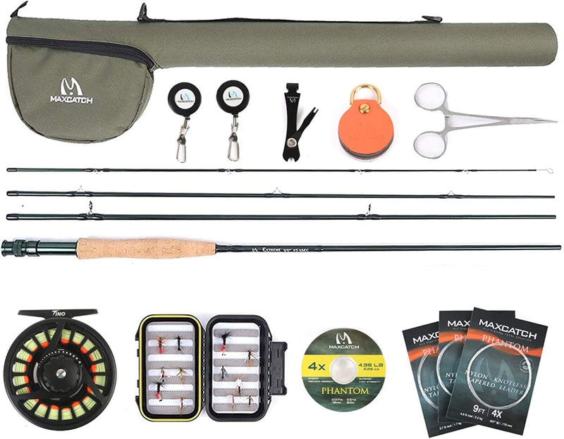 M MAXIMUMCATCH Maxcatch Extreme Graphite Fly Fishing Rod 4-Piece 9 Ft IM7 Carbon Blank, Hard Chromed Guides(3/4/5/6/7/8/10Wt) Sporting Goods > Outdoor Recreation > Fishing > Fishing Rods Maxcatch Fly Fishing Combo (Extreme Rod +Tino Reel) 6 wt -9' Fly Rod,5/6 Reel 
