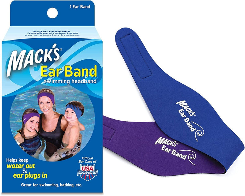 Mack’S Swimming Headband – Best Swimmer’S Headband – Doctor Recommended to Keep Water Out and Hold Ear Plugs in - Official Swimming Ear Band of USA Swimming Sporting Goods > Outdoor Recreation > Boating & Water Sports > Swimming McKeon Products, Inc.   