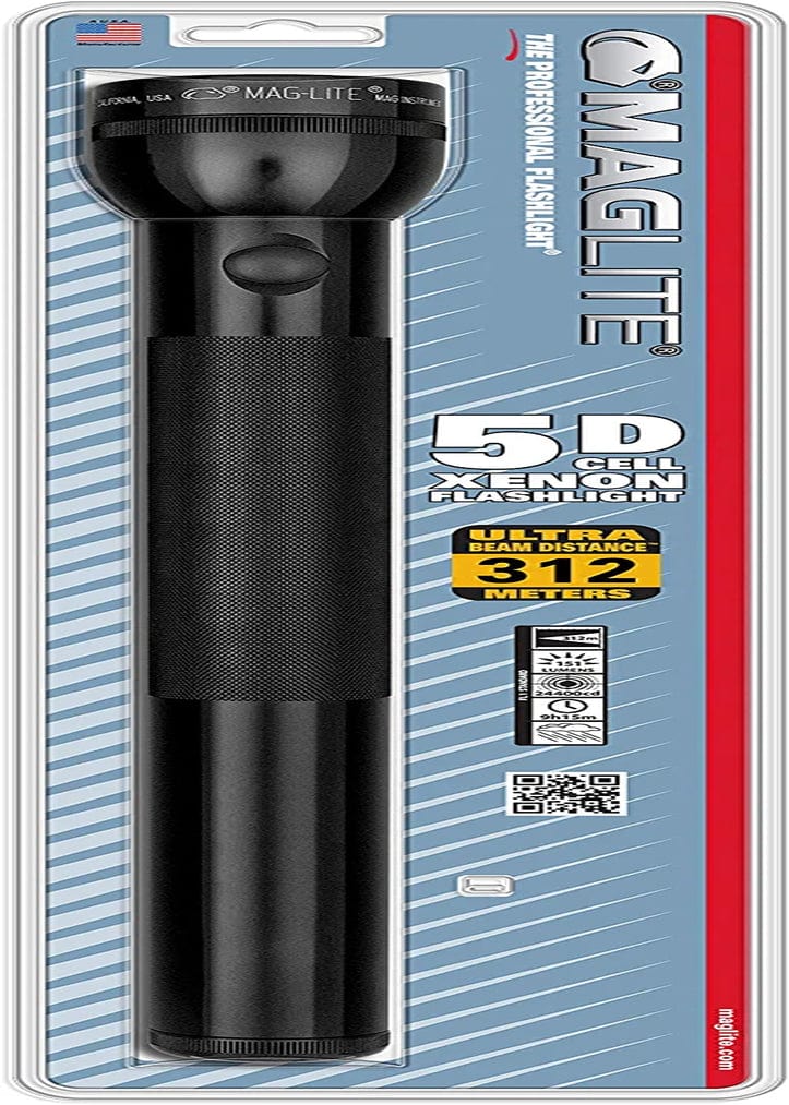 Maglite Heavy-Duty Incandescent 3-Cell D Flashlight in Display Box, Blue -S3D115 Hardware > Tools > Flashlights & Headlamps > Flashlights MAGLITE Black Flashlight 5 Cell in Blister Pack