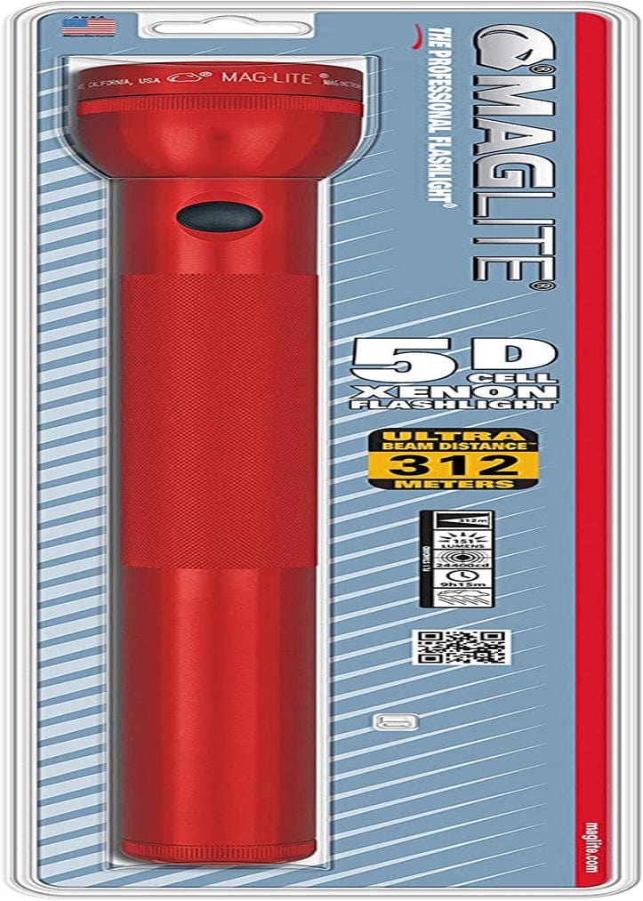 Maglite Heavy-Duty Incandescent 3-Cell D Flashlight in Display Box, Blue -S3D115 Hardware > Tools > Flashlights & Headlamps > Flashlights MAGLITE Red Flashlight 5 Cell in Blister Pack