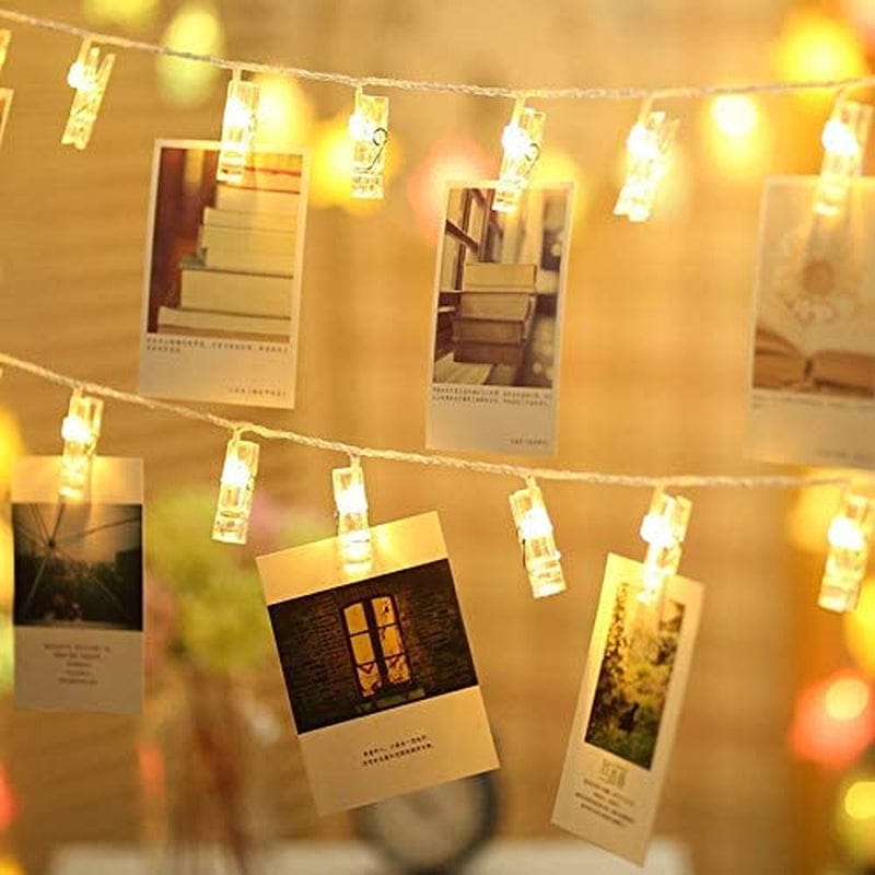 Magnoloran Photo String Lights LED Photo Clips Fairy Twinkle Lights, Wedding Party Christmas Home Decor Lights for Hanging Photos, Cards and Artwork, Warm White Home & Garden > Lighting > Light Ropes & Strings Magnoloran   