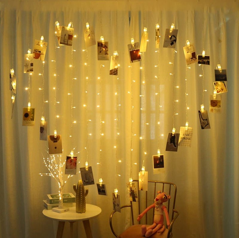 Magnoloran Photo String Lights LED Photo Clips Fairy Twinkle Lights, Wedding Party Christmas Home Decor Lights for Hanging Photos, Cards and Artwork, Warm White