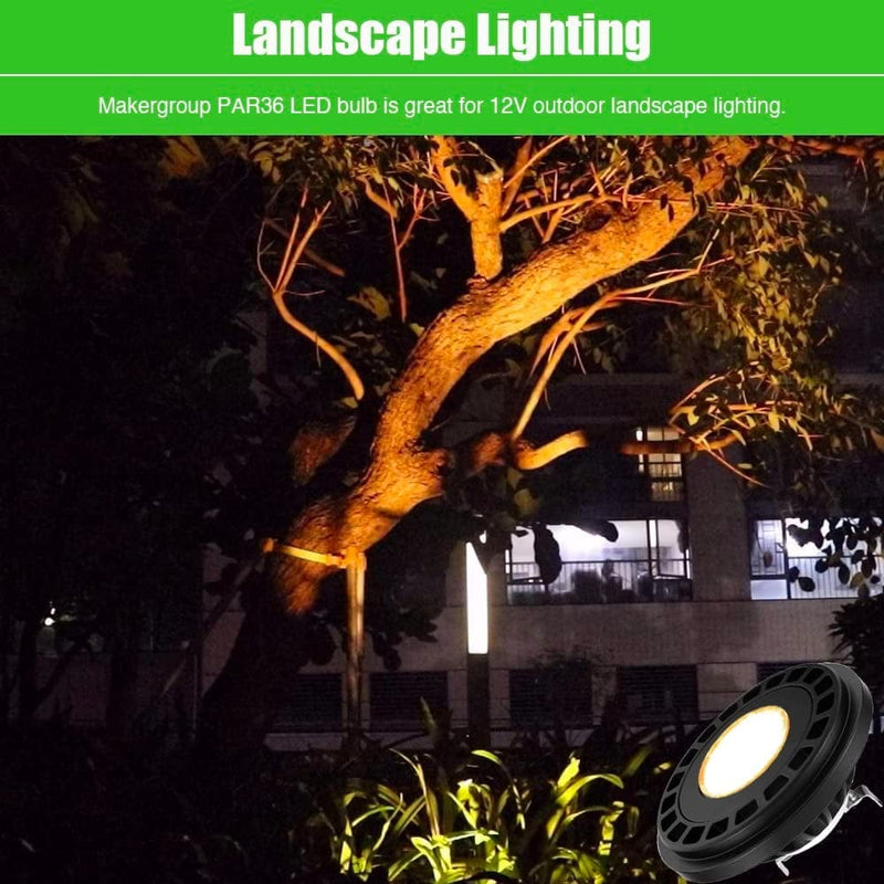 Makergroup PAR36 Landscape LED Light Bulb 10W 12V Low Voltage Waterproof Spotlight for Outdoor Yard Lighting Tree Light, In-Ground Well Light , Warm White 2700-3000K Home & Garden > Lighting > Flood & Spot Lights Makergroup   