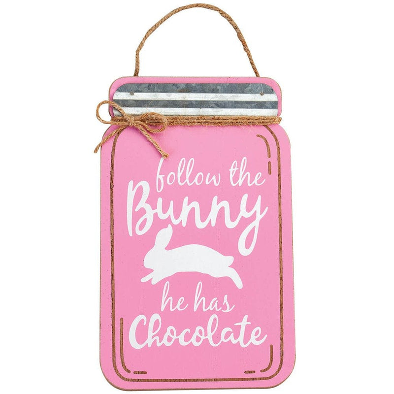 Mason Jar Easter Signs by Holiday Peak, Pink Home & Garden > Decor > Seasonal & Holiday Decorations Fox Valley Traders Pink  