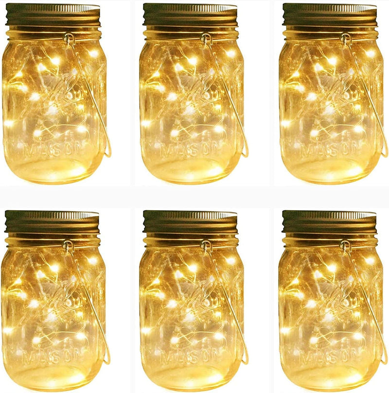 Mason Jar Solar Lights Lanterns, 6 Pack 30 Leds Fairy Firefly Led String Lights with Glass Mason Jar,For Garden Patio Outdoor Solar Powered Hanging Lanterns(Jars & Hangers Included) Home & Garden > Lighting > Light Ropes & Strings Aobik   