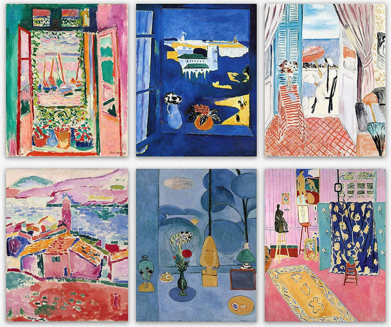 Matisse Wall Art Prints - Set of 6 Henri Matisse Aesthetic Posters for Aesthetic Room Decor, Art Exhibition Poster Matisse Prints Pink Posters Framable Art Cute Impressionist Group of Prints (11X14) Home & Garden > Decor > Artwork > Posters, Prints, & Visual Artwork Wallbuddy Matisse Set of 6 8x10 