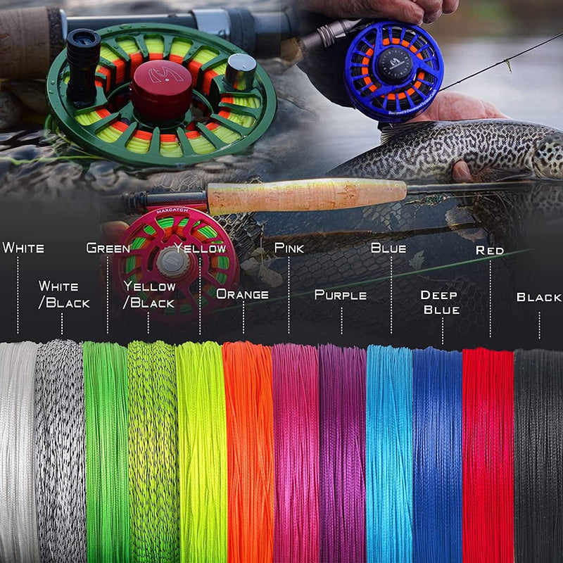 Maxcatch Braided Fly Line Backing for Fly Fishing 20/30Lb(White, Yellow, Orange, Black&White, Black&Yellow, Blue, Pink, Green, Purple) Sporting Goods > Outdoor Recreation > Fishing > Fishing Lines & Leaders Maxcatch   