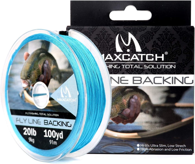 Maxcatch Braided Fly Line Backing for Fly Fishing 20/30Lb(White, Yellow, Orange, Black&White, Black&Yellow, Blue, Pink, Green, Purple) Sporting Goods > Outdoor Recreation > Fishing > Fishing Lines & Leaders Maxcatch Blue 30lb,100yards 