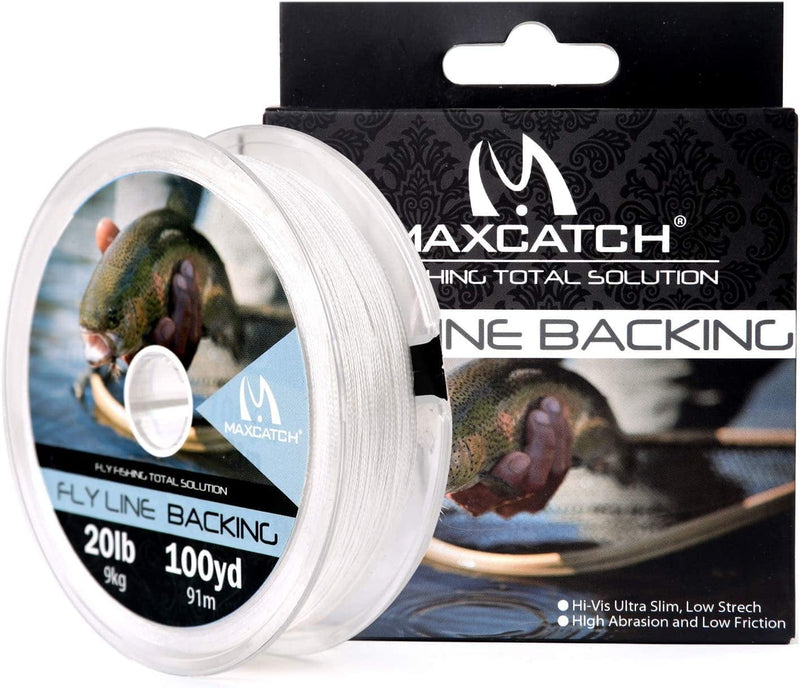 Maxcatch Braided Fly Line Backing for Fly Fishing 20/30Lb(White, Yellow, Orange, Black&White, Black&Yellow, Blue, Pink, Green, Purple) Sporting Goods > Outdoor Recreation > Fishing > Fishing Lines & Leaders Maxcatch White 30lb,300yards 