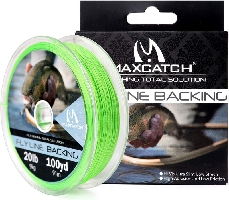 Maxcatch Braided Fly Line Backing for Fly Fishing 20/30Lb(White, Yellow, Orange, Black&White, Black&Yellow, Blue, Pink, Green, Purple)