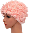 Medifier Lace Vintage Swim Cap Floral Petal Retro Style Bathing Caps for Women Rose Sporting Goods > Outdoor Recreation > Boating & Water Sports > Swimming > Swim Caps CL Pink  
