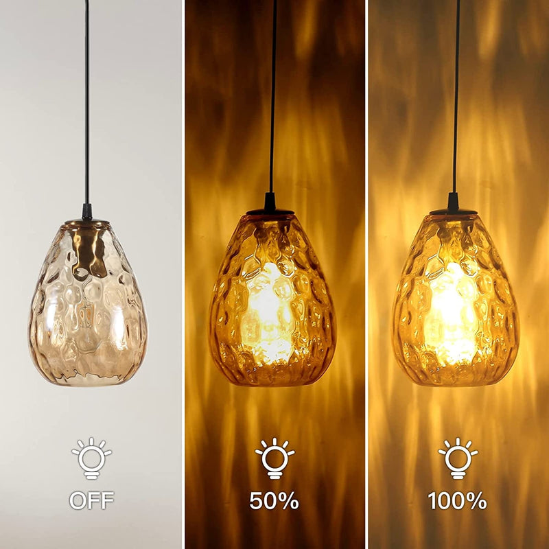 MEIHONG Solar Pendant Lights with Glass Lampshade, Solar Lights Indoor Pendant Light Fixture, Farmhouse Exterior Hanging Lights with Pull Chain, Hanging Light for Front Door Ceiling Entry Porch