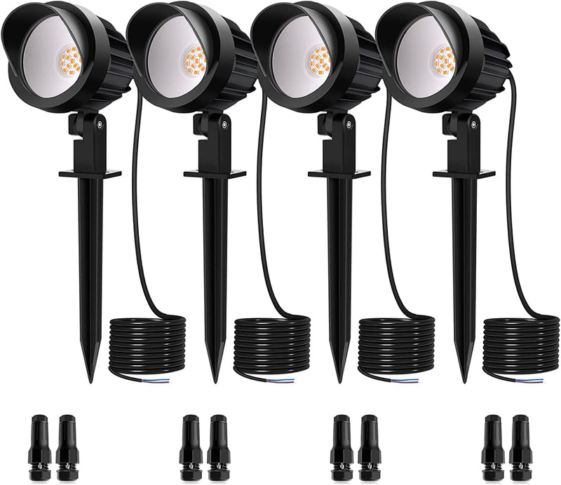 MEIKEE 7W LED Landscape Lights Low Voltage Outdoor Spotlight LED Pathway Lights Landscape Light Warm White IP66 Waterproof for Driveway, Yard, Lawn, Flood, Swimming Pool, Outdoor Garden Lights 4 Pack Home & Garden > Lighting > Flood & Spot Lights MEIKEE   