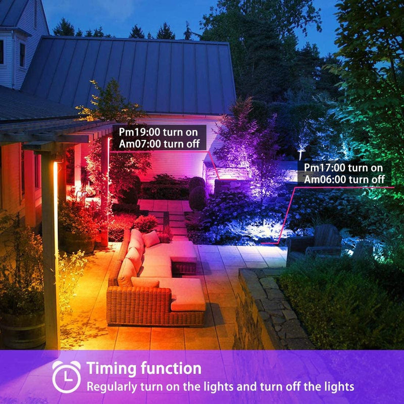 MELPO Led Flood Light 400W Equivalent, RGBW Led Outdoor Lights Colored with Remote,40W,4000Ml 2700K,120 Colors, Timing, Dimmable, Custom Modes, Wall Light Stage Lights Landscape Lighting (2 Pack) Home & Garden > Lighting > Flood & Spot Lights MELPO   