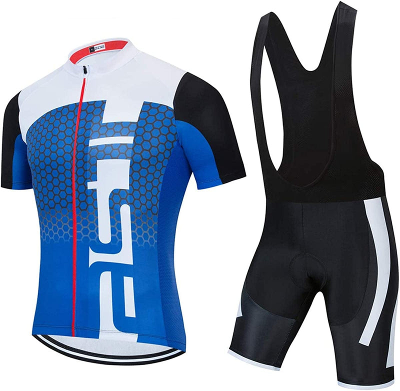 Men'S Cycling Jersey Sets Summer Short Sleeve Biking Jersey Top Bike Shorts Bottom MTB Cycling Clothing